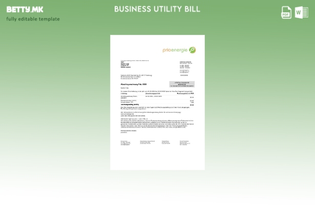 модерен стил Германија Prioenergie доказ за адреса шаблон за деловна сметка за к